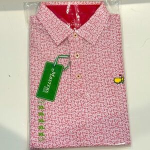 New Masters Augusta Red polo kids XL age12-14 Masters logo